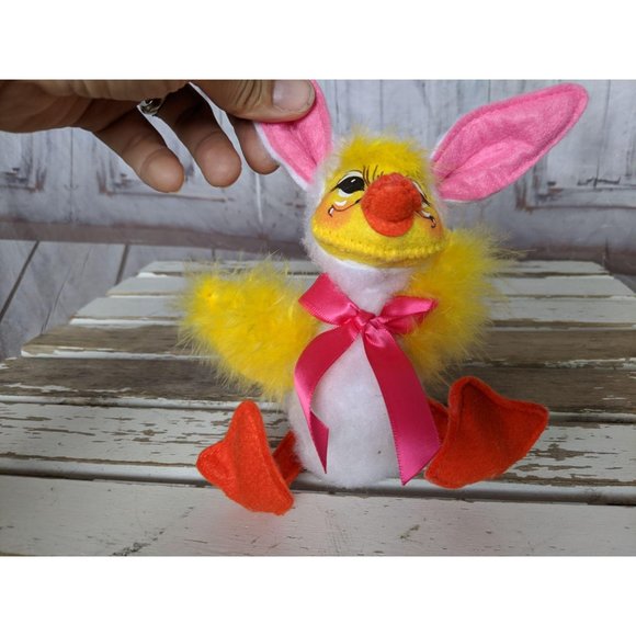 Vintage Annalee Easter Spring Duck Bunny Ears Pink - Picture 8 of 9